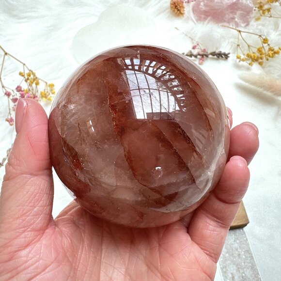 Gorgeous Hematoid Quartz Sphere - Picture 5 of 10